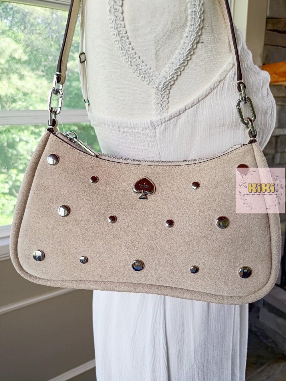 Kate Spade Kayla Suede Studs Small Convertible Shoulder Bag KM670 - Picture 4 of 14